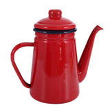 1.1L Enamel Coffee Pot Milk Water Jug Pitcher Barista Teapot - Red