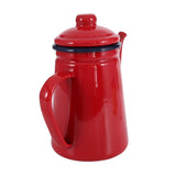 1.1L Enamel Coffee Pot Milk Water Jug Pitcher Barista Teapot - Red
