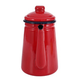 1.1L Enamel Coffee Pot Milk Water Jug Pitcher Barista Teapot - Red