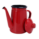 1.1L Enamel Coffee Pot Milk Water Jug Pitcher Barista Teapot - Red