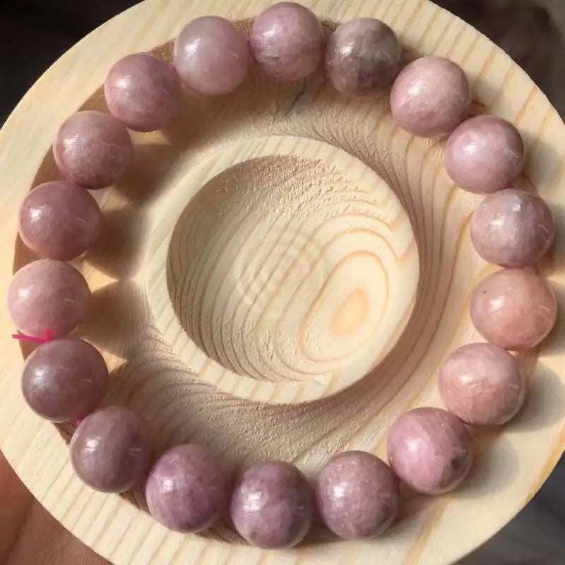 Natural Pink Tourmaline Beaded Bracelet 11-11.8mm