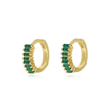 925 Silver Block Zircon Charm Earrings, One Piece Jewelry