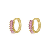 925 Silver Block Zircon Charm Earrings, One Piece Jewelry