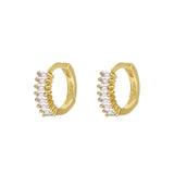 925 Silver Block Zircon Charm Earrings, One Piece Jewelry