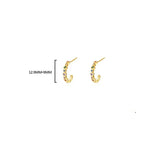 Zirconium C-Shape Jewelry 925 Sterling Silver 18k Earrings