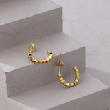 Zirconium C-Shape Jewelry 925 Sterling Silver 18k Earrings