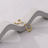 Zirconium C-Shape Jewelry 925 Sterling Silver 18k Earrings