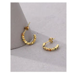 Zirconium C-Shape Jewelry 925 Sterling Silver 18k Earrings