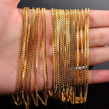 1.2/1.5mm Stainless Steel Silver Plated Box Chain Necklace 47CM+4cm