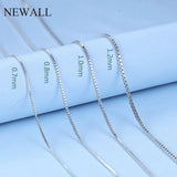 1.2/1.5mm Stainless Steel Silver Plated Box Chain Necklace 47CM+4cm