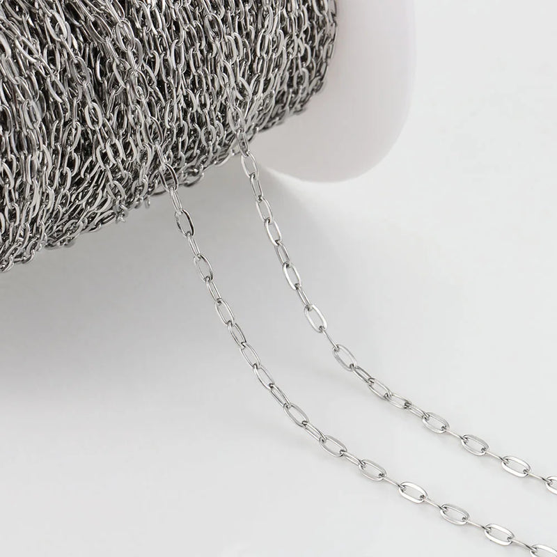 10m Stainless Steel Chain Golden Oval Bulk Chain for Jewelry Making DIY