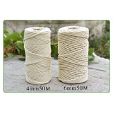 Durable Beige Cotton Rope Twisted Cord Craft Macrame String DIY Home Textile