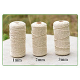 Durable Beige Cotton Rope Twisted Cord Craft Macrame String DIY Home Textile
