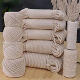 Durable Beige Cotton Rope Twisted Cord Craft Macrame String DIY Home Textile