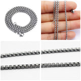 1/2/3/5mm Box Chain 316L Silver Stainless Steel Pendant Chain