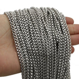 1/2/3/5mm Box Chain 316L Silver Stainless Steel Pendant Chain
