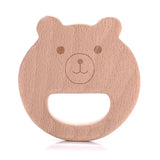 Baby Teether Wooden Food Animals Natural Beech Wood Teething for Baby Rodent