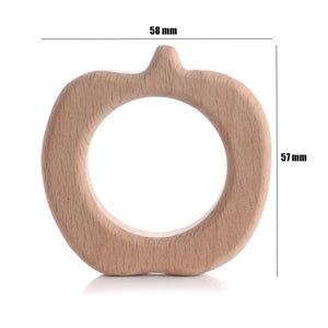 Wooden Elephant Airplane Teether Baby Teething Pendant DIY Soother Chew Toy