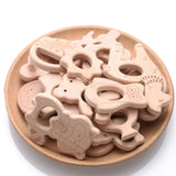 Wooden Elephant Airplane Teether Baby Teething Pendant DIY Soother Chew Toy