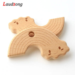 Baby Animal Beech Teething Wooden Beads for Jewelry Making Teether Rattle DIY