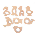 Baby Animal Beech Teething Wooden Beads for Jewelry Making Teether Rattle DIY
