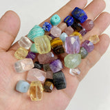 Faceted Cube Natural Amethyst Beads Square Raw Mineral Loose Beads