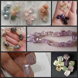Faceted Cube Natural Amethyst Beads Square Raw Mineral Loose Beads