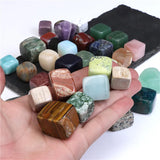 Natural Agates Cube Stone Rock Beads Square Bloodstone Gravel Crystal Healing