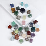 Natural Agates Cube Stone Rock Beads Square Bloodstone Gravel Crystal Healing