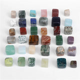 Natural Agates Cube Stone Rock Beads Square Bloodstone Gravel Crystal Healing