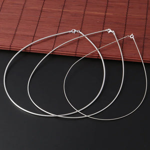 2mm Silver Clavicle Necklace S925 Soft Collar Chain Choker