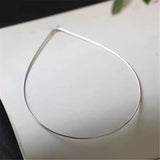 2mm Silver Clavicle Necklace S925 Soft Collar Chain Choker