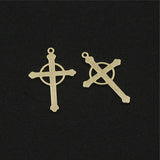 14KGF Cross Charm Pendant for DIY Jewelry
