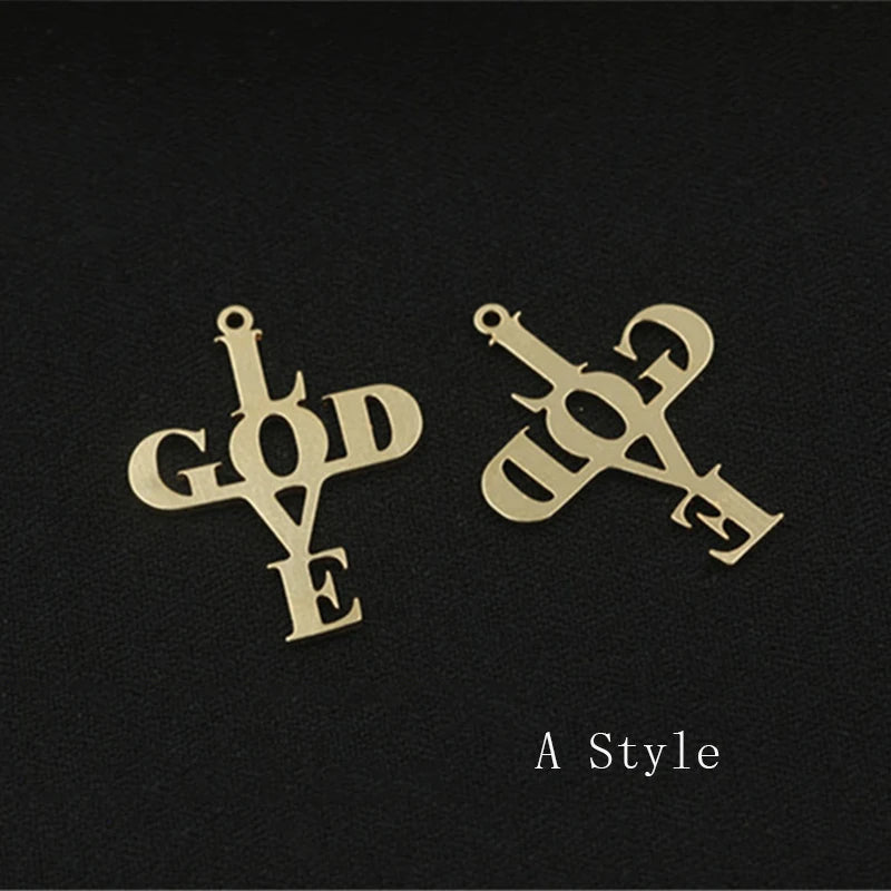 14KGF Cross Charm Pendant for DIY Jewelry