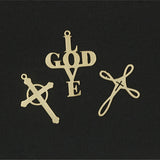 14KGF Cross Charm Pendant for DIY Jewelry