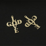 14KGF Cross Charm Pendant for DIY Jewelry