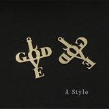14KGF Cross Charm Pendant for DIY Jewelry