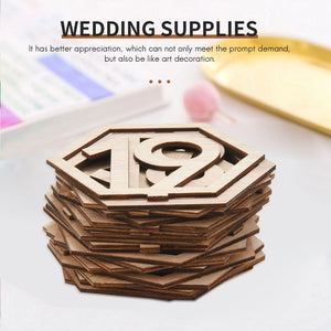 1-20 Numbers Wood Signs Wedding Hexagon Table Number Wooden Table Numbers