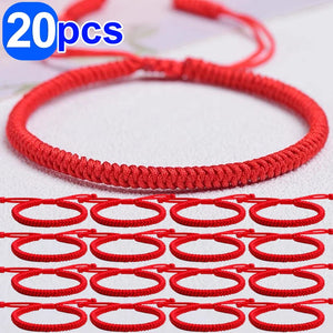Red Braid String Bracelets Tibetan Woven Rope Good Luck Amulet Bracelet