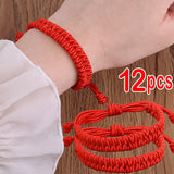 Lucky Red Thread Bracelet Tibetan Buddhist Rope Knots Bracelets