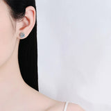 1-2CT Moissanite Stud Earrings 925 Silver Round Diamond Ear Studs
