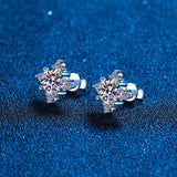 1-2CT Moissanite Stud Earrings Silver Push Back Fine Jewelry