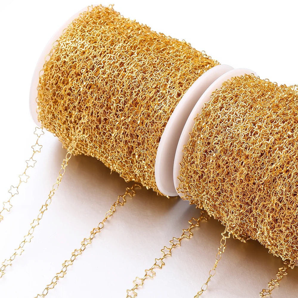 1/2Meters Star Chains Copper for Necklace Bracelet Jewelry Making DIY