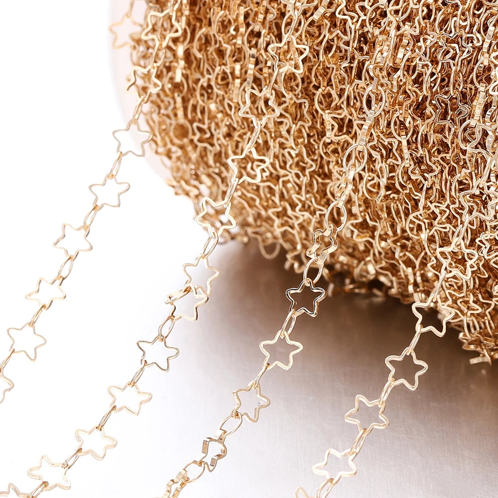 1/2Meters Star Chains Copper for Necklace Bracelet Jewelry Making DIY