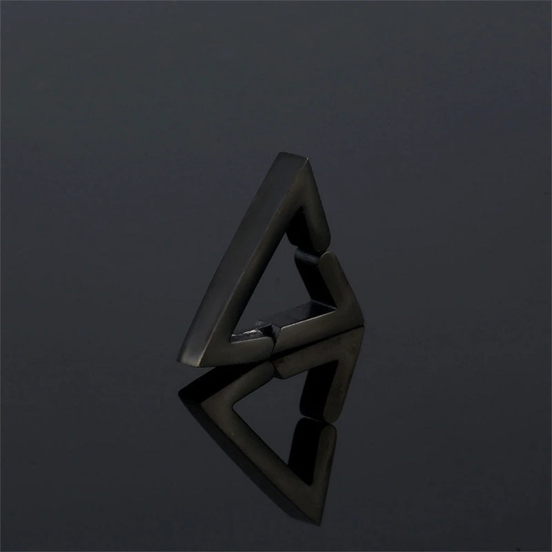 Punk Triangle Ear Bone Hoop Earrings Stainless Steel Clip on Earring