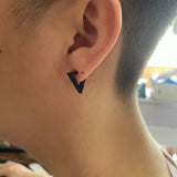 Punk Triangle Ear Bone Hoop Earrings Stainless Steel Clip on Earring
