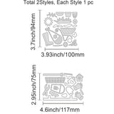 2Pc Garden Metal Cutting Dies Flower Sunflower and Cat Die Cuts for DIY