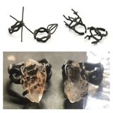 Raw Brass Adjustable Ring with 4 or 6 Claws for Natural Stones