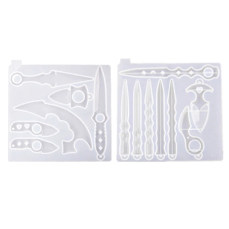 Self-Defence Key Chain Resin Mold Swords Dagger Silicone Mould