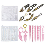 Self-Defence Key Chain Resin Mold Swords Dagger Silicone Mould